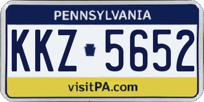 PA license plate KKZ5652