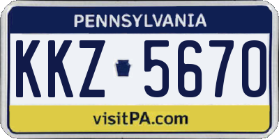 PA license plate KKZ5670