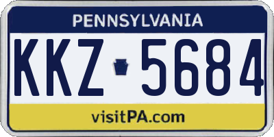 PA license plate KKZ5684