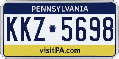 PA license plate KKZ5698