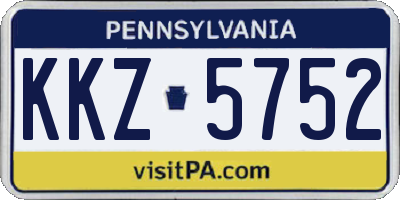 PA license plate KKZ5752