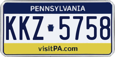 PA license plate KKZ5758