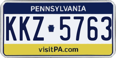 PA license plate KKZ5763