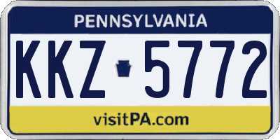 PA license plate KKZ5772