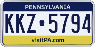 PA license plate KKZ5794