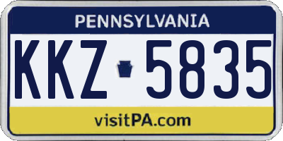 PA license plate KKZ5835