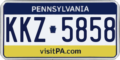 PA license plate KKZ5858