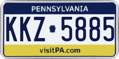 PA license plate KKZ5885