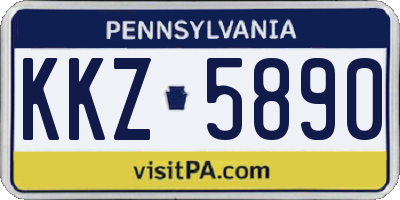 PA license plate KKZ5890