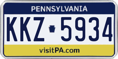 PA license plate KKZ5934