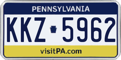 PA license plate KKZ5962