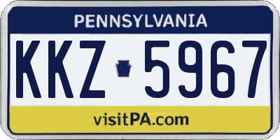 PA license plate KKZ5967