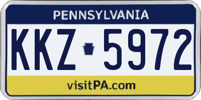 PA license plate KKZ5972