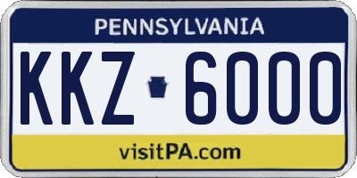 PA license plate KKZ6000