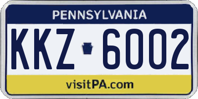 PA license plate KKZ6002