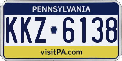 PA license plate KKZ6138