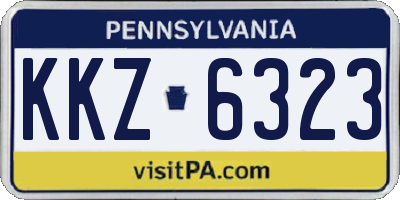 PA license plate KKZ6323