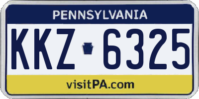 PA license plate KKZ6325