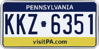 PA license plate KKZ6351