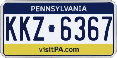 PA license plate KKZ6367