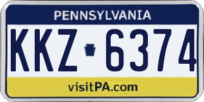 PA license plate KKZ6374