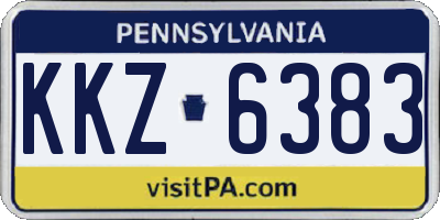 PA license plate KKZ6383