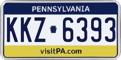 PA license plate KKZ6393