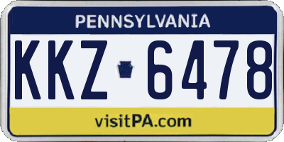 PA license plate KKZ6478