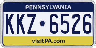 PA license plate KKZ6526