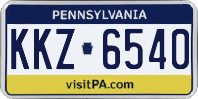 PA license plate KKZ6540