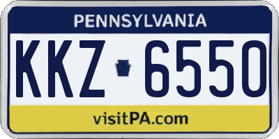 PA license plate KKZ6550