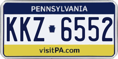 PA license plate KKZ6552