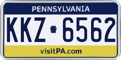 PA license plate KKZ6562