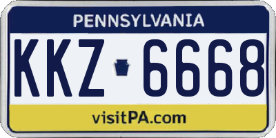 PA license plate KKZ6668