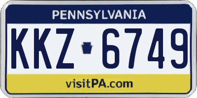 PA license plate KKZ6749
