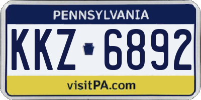 PA license plate KKZ6892