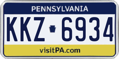 PA license plate KKZ6934