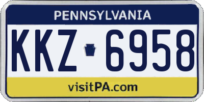 PA license plate KKZ6958