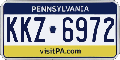 PA license plate KKZ6972