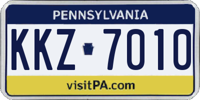 PA license plate KKZ7010