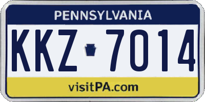 PA license plate KKZ7014