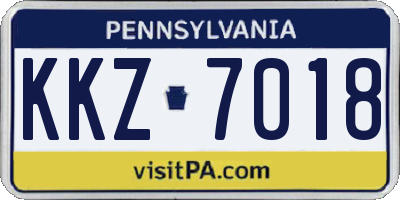 PA license plate KKZ7018