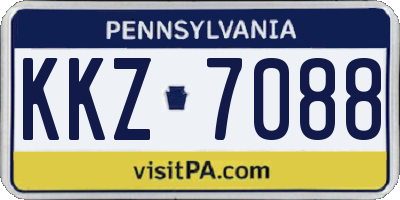 PA license plate KKZ7088