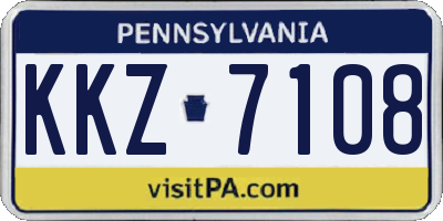 PA license plate KKZ7108