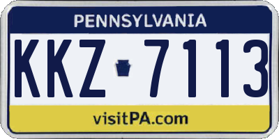 PA license plate KKZ7113