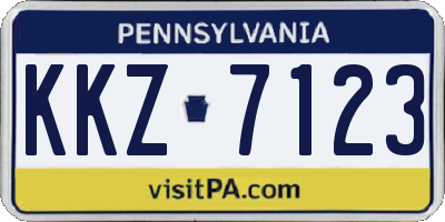 PA license plate KKZ7123