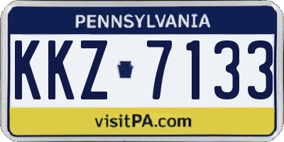 PA license plate KKZ7133