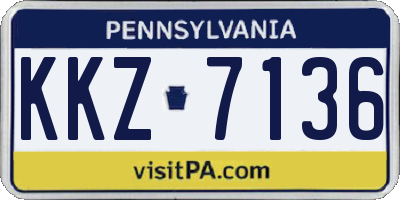 PA license plate KKZ7136