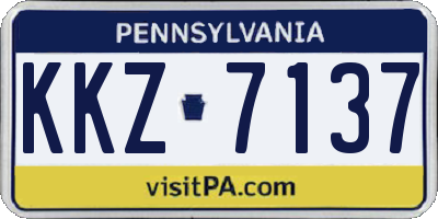 PA license plate KKZ7137