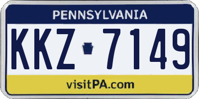 PA license plate KKZ7149